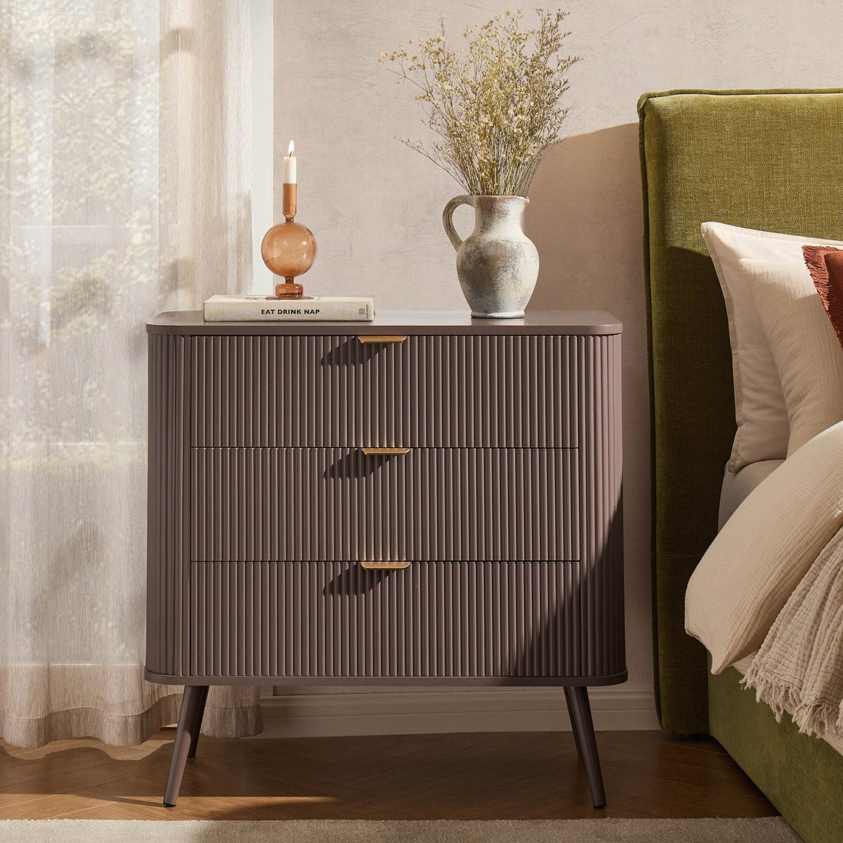 Dusklia - Hattie 3 Drawer Small Chest -  Mocha