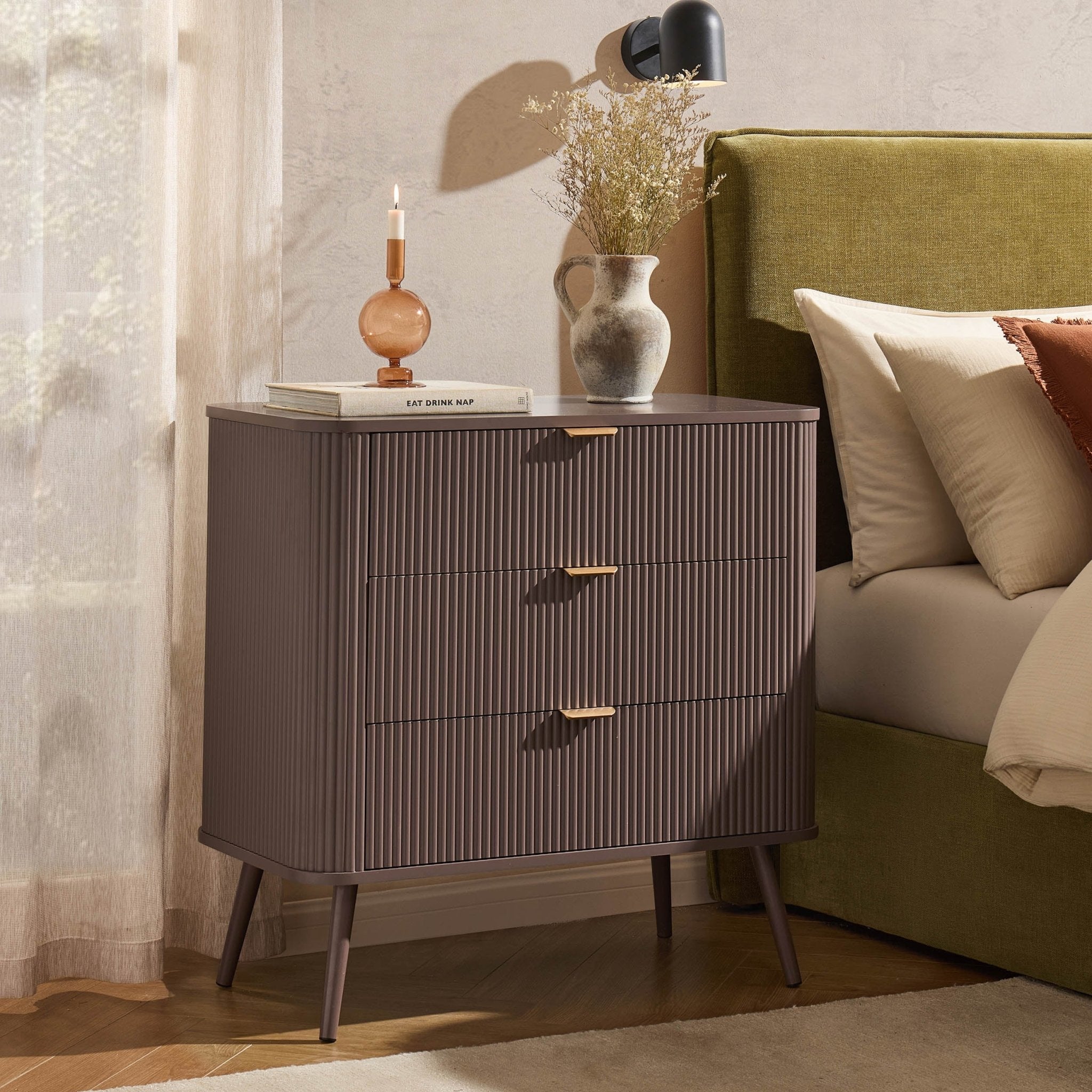 Dusklia - Hattie 3 Drawer Small Chest -  Mocha