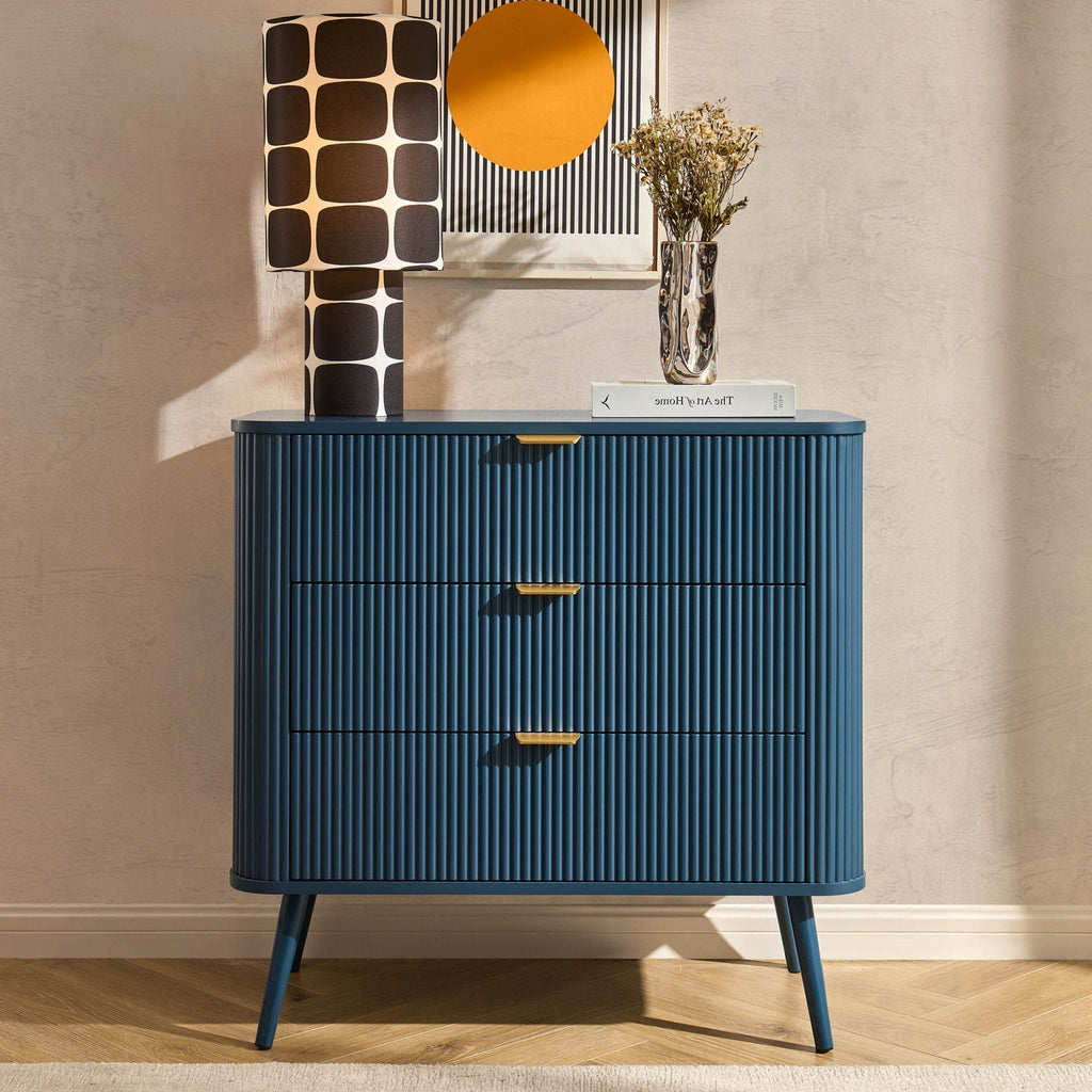 Dusklia - Hattie 3 Drawer Small Chest -  Teal
