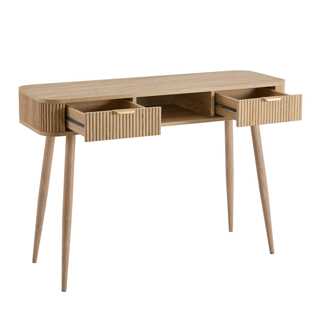 Dusklia - Hattie Storage Dressing Table Console - Light Wood