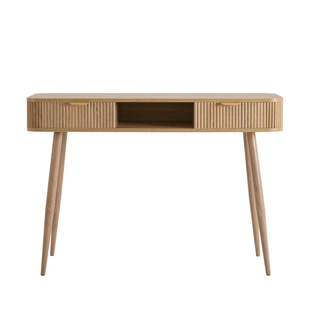Dusklia - Hattie Storage Dressing Table Console - Light Wood