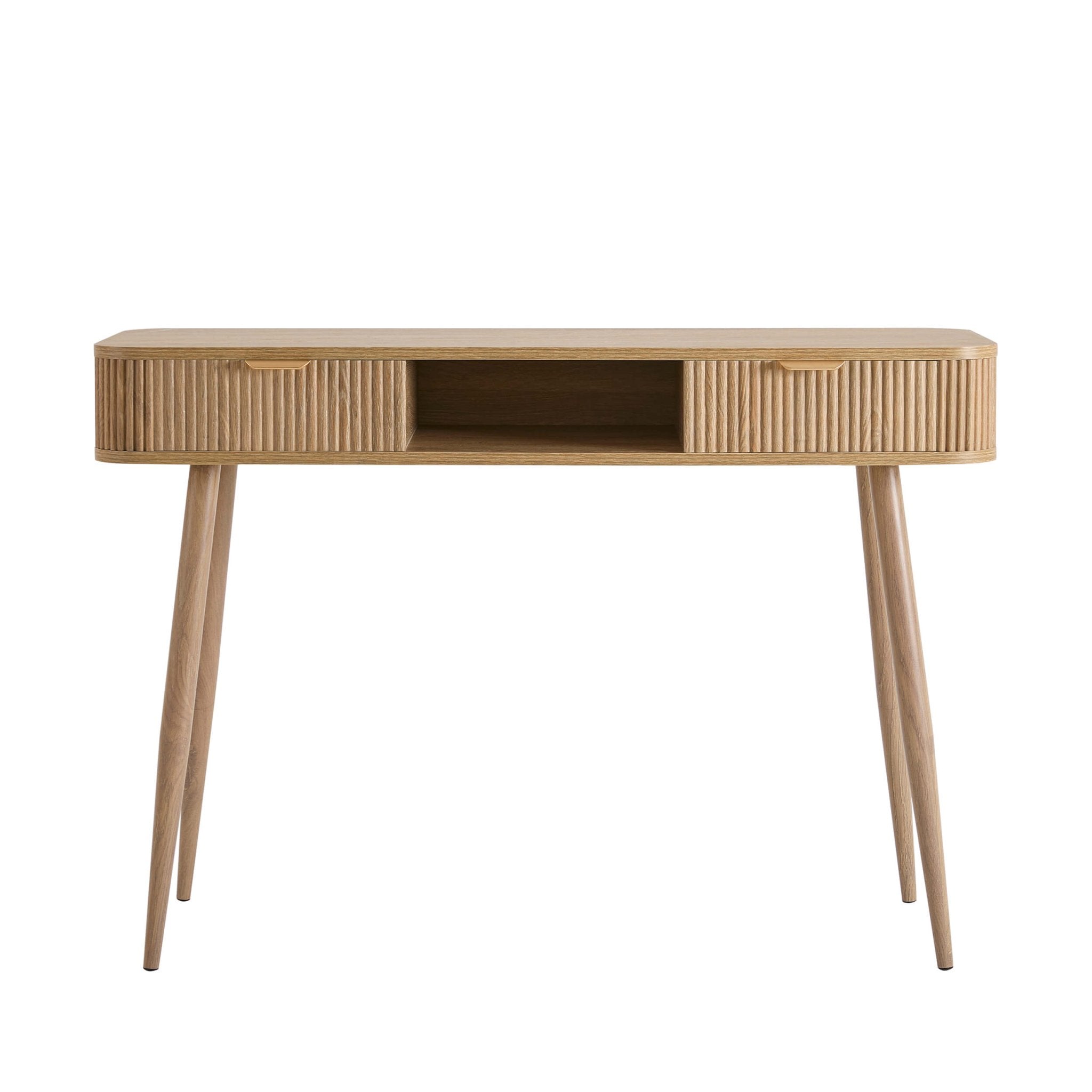 Dusklia - Hattie Storage Dressing Table Console - Light Wood