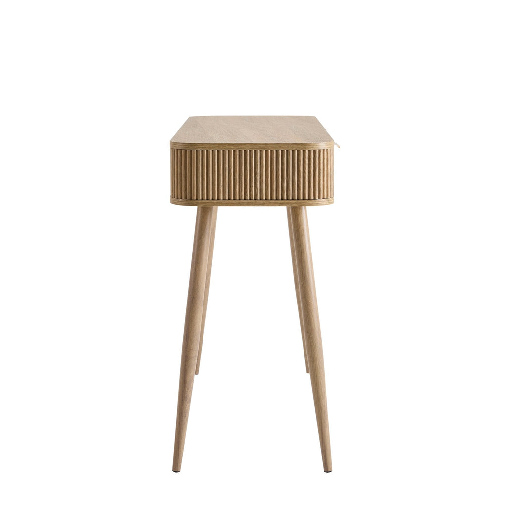 Dusklia - Hattie Storage Dressing Table Console - Light Wood