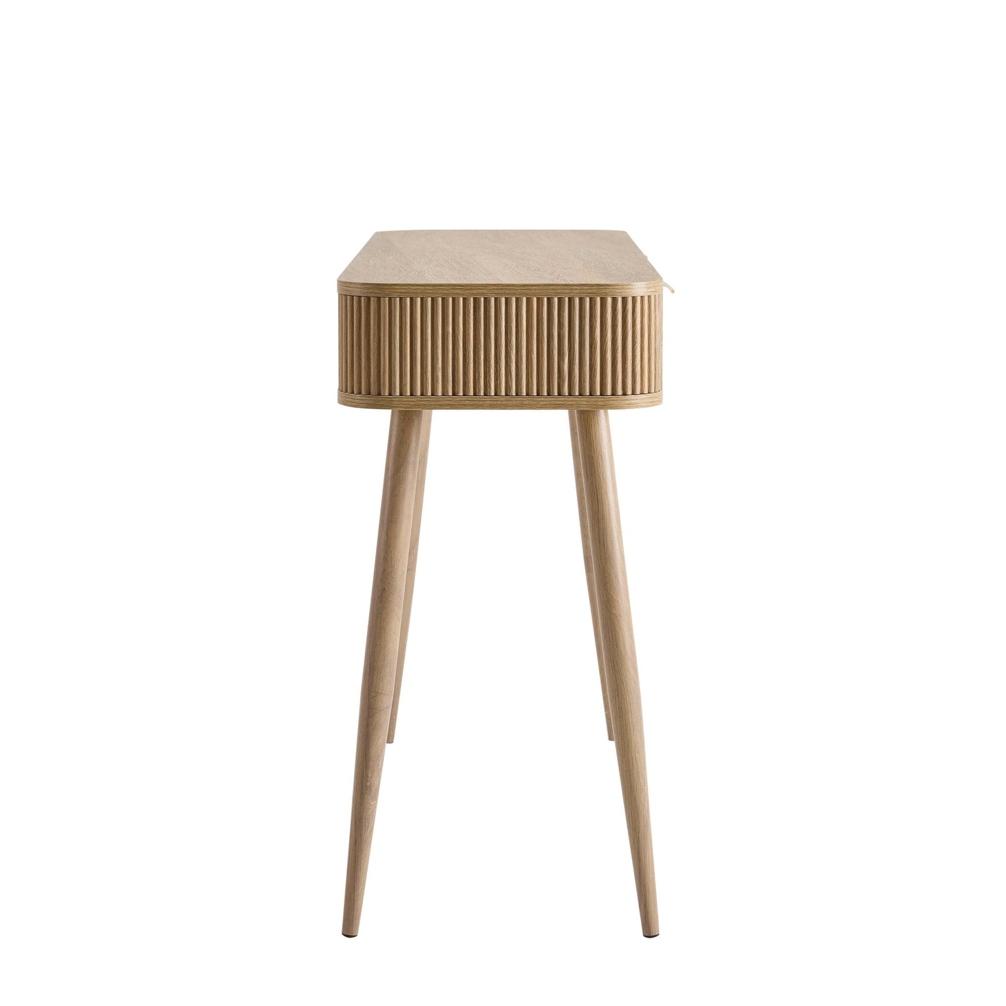 Dusklia - Hattie Storage Dressing Table Console - Light Wood