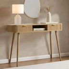 Dusklia - Hattie Storage Dressing Table Console - Light Wood