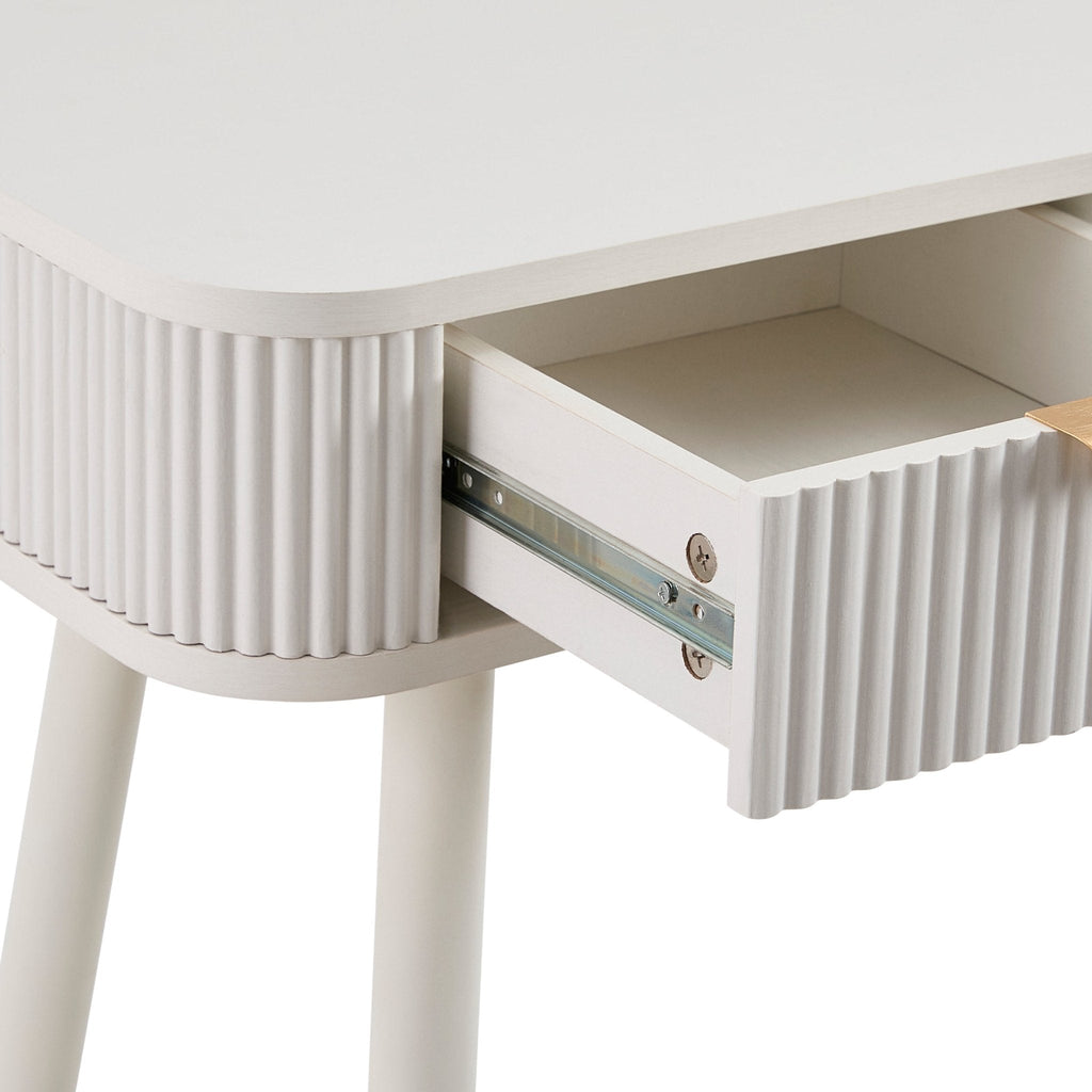 Dusklia - Hattie Storage Dressing Table Console - Warm White