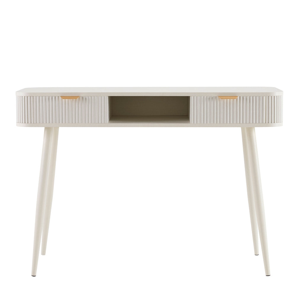 Dusklia - Hattie Storage Dressing Table Console - Warm White