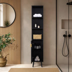 Dusklia - Hattie Tall Bathroom Storage Cabinet - Black
