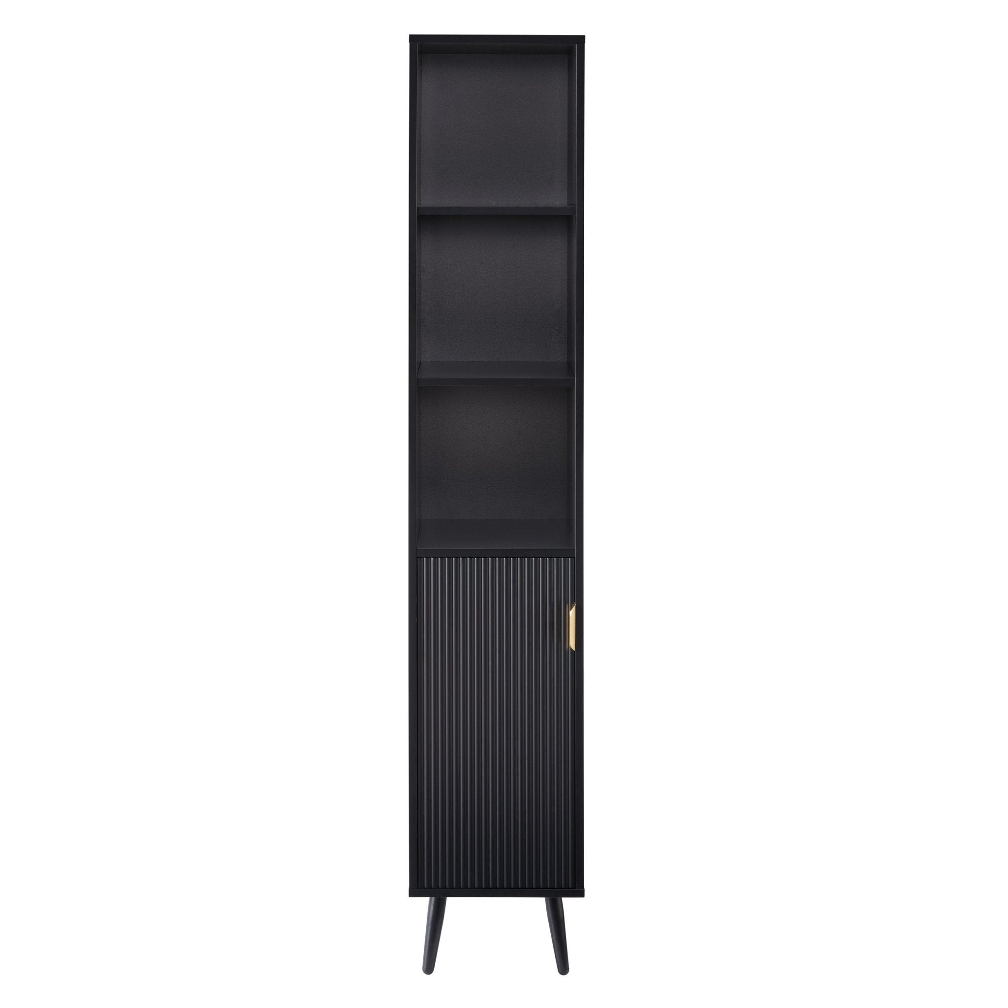 Dusklia - Hattie Tall Bathroom Storage Cabinet - Black