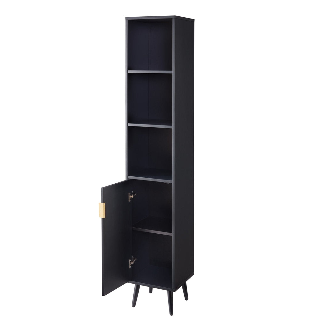 Dusklia - Hattie Tall Bathroom Storage Cabinet - Black