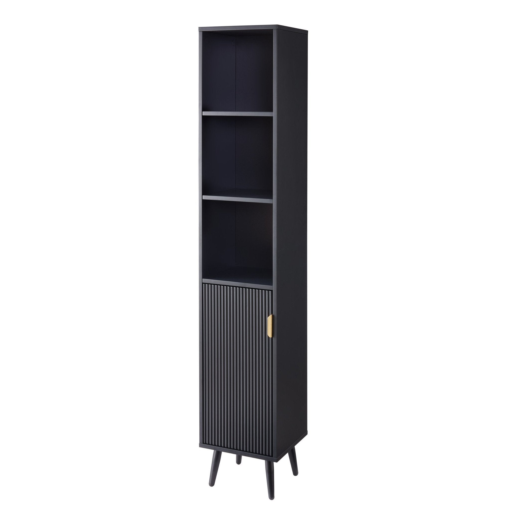 Dusklia - Hattie Tall Bathroom Storage Cabinet - Black