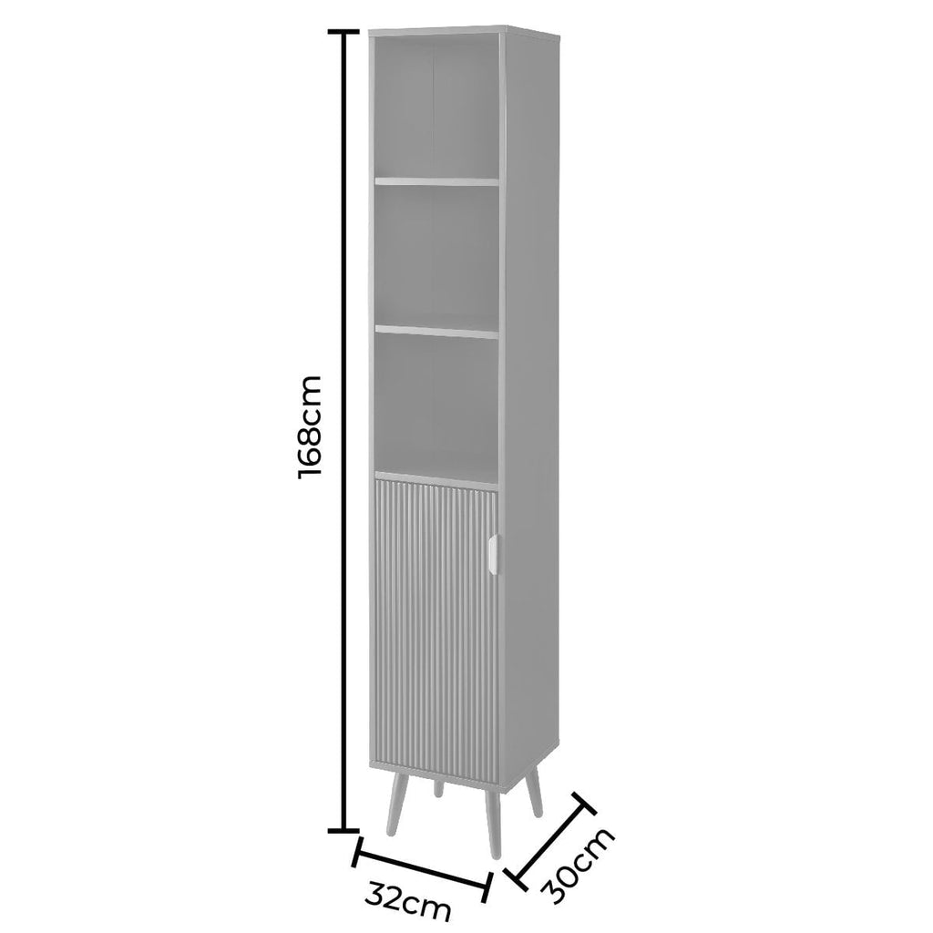 Dusklia - Hattie Tall Bathroom Storage Cabinet - Oyster