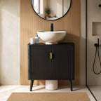 Dusklia - Hattie Under Sink Bathroom Cabinet - Black