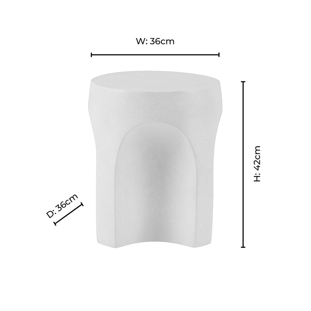 Dusklia - Haven Side Table - Stone Effect