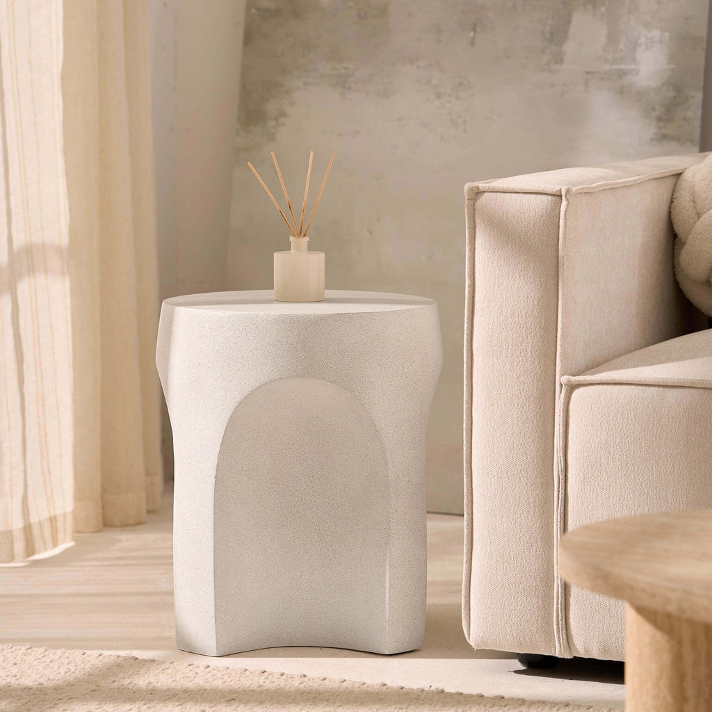 Dusklia - Haven Side Table - Stone Effect