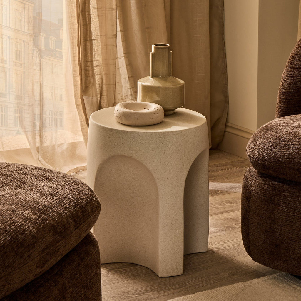 Dusklia - Haven Side Table - Stone Effect
