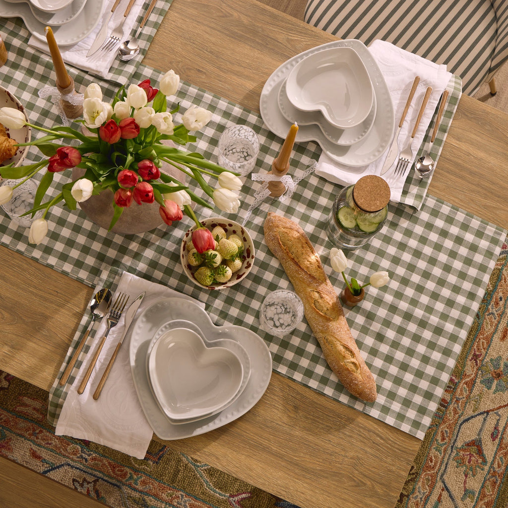 Dusklia - Heart Shaped 12 Piece Dinner Set - White