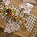 Dusklia - Heart Shaped 12 Piece Dinner Set - White