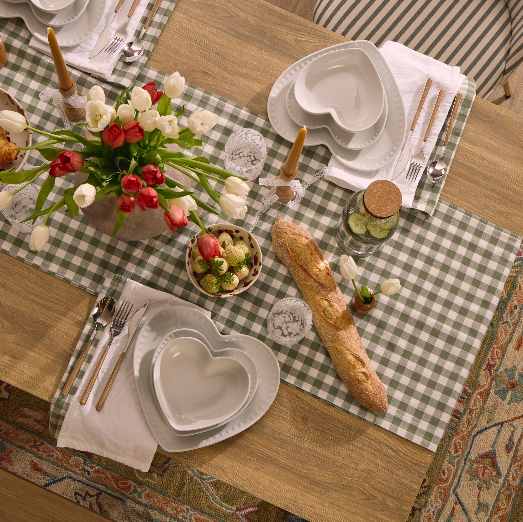 Dusklia - Heart Shaped 12 Piece Dinner Set - White