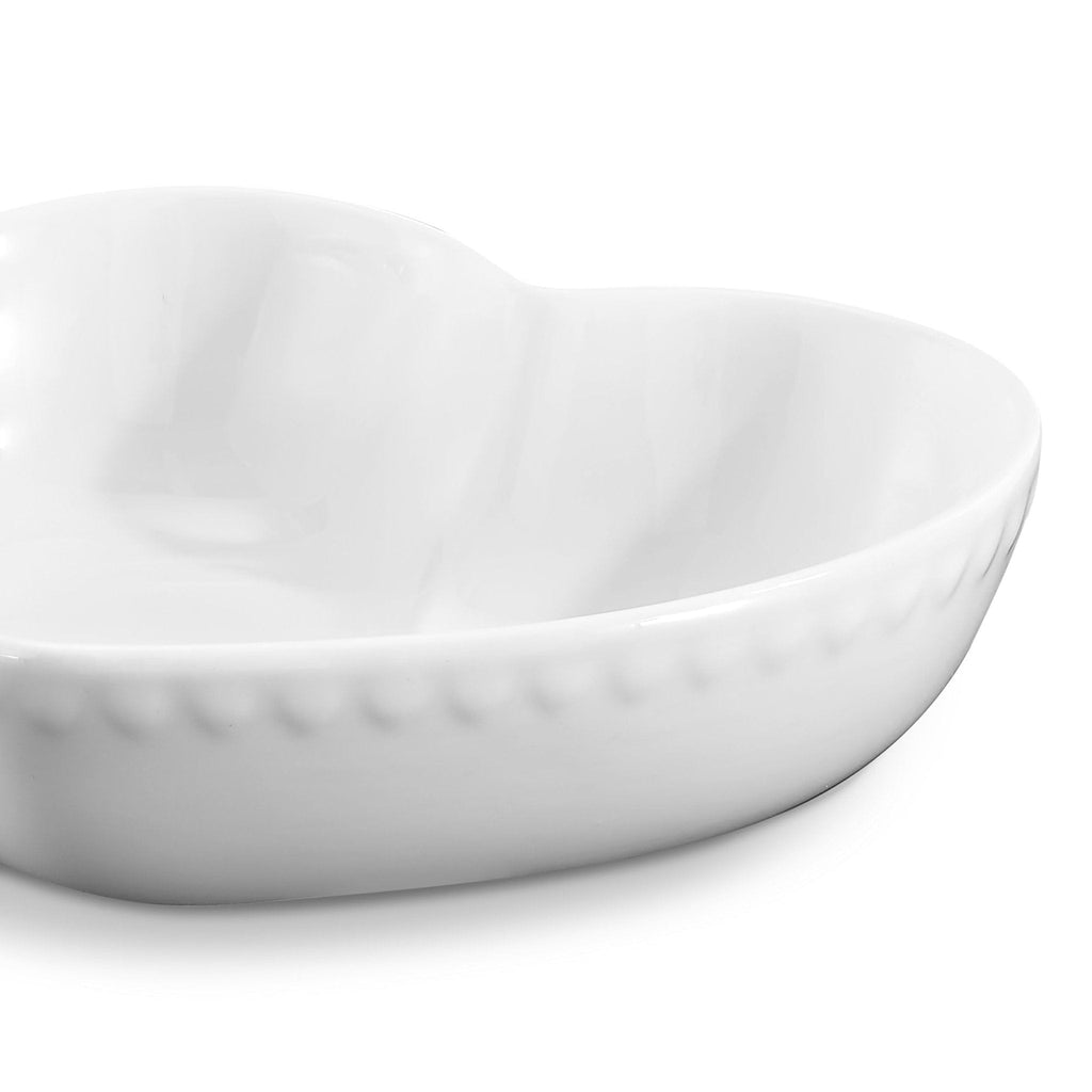 Dusklia - Heart Shaped Set of 4 Cereal Bowls - White