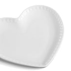 Dusklia - Heart Shaped Set of 4 Dinner Plates - White