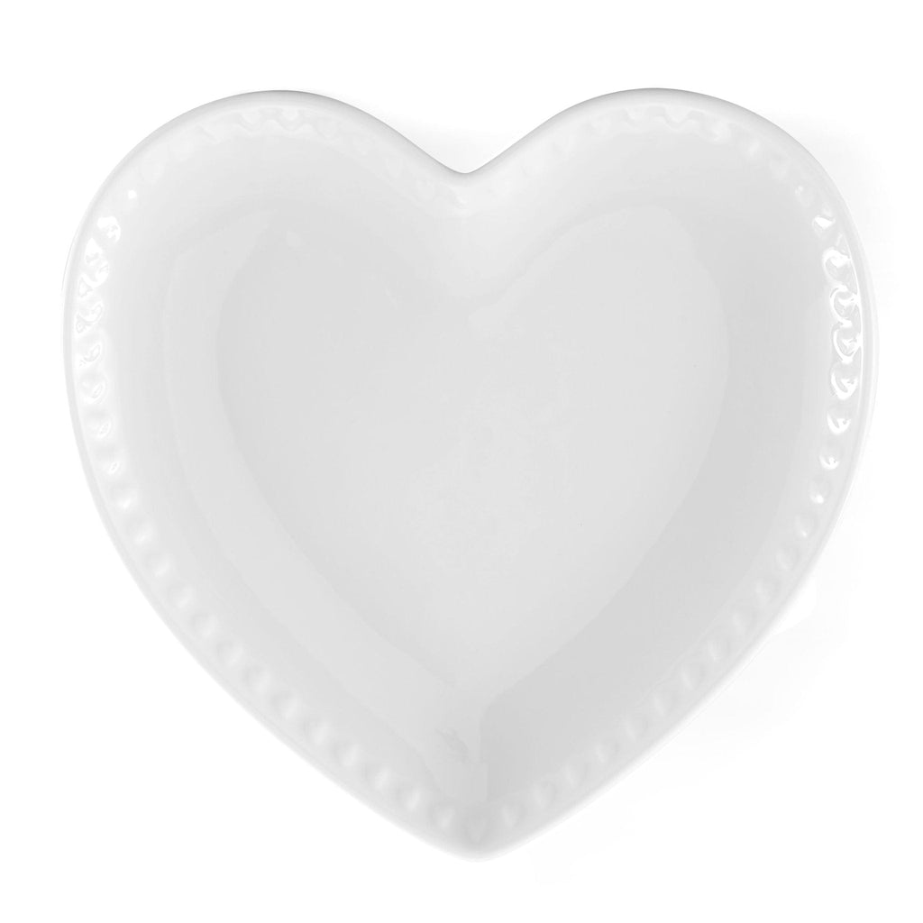 Dusklia - Heart Shaped Set of 4 Dinner Plates - White