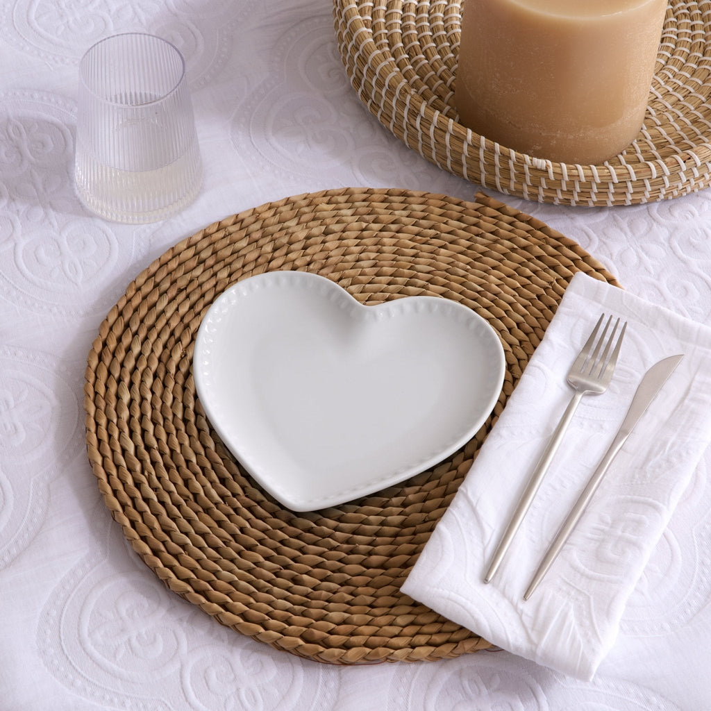 Dusklia - Heart Shaped Set of 4 Side Plates - White