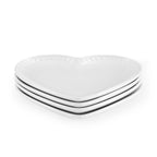 Dusklia - Heart Shaped Set of 4 Side Plates - White