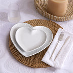 Dusklia - Heart Shaped Set of 4 Side Plates - White
