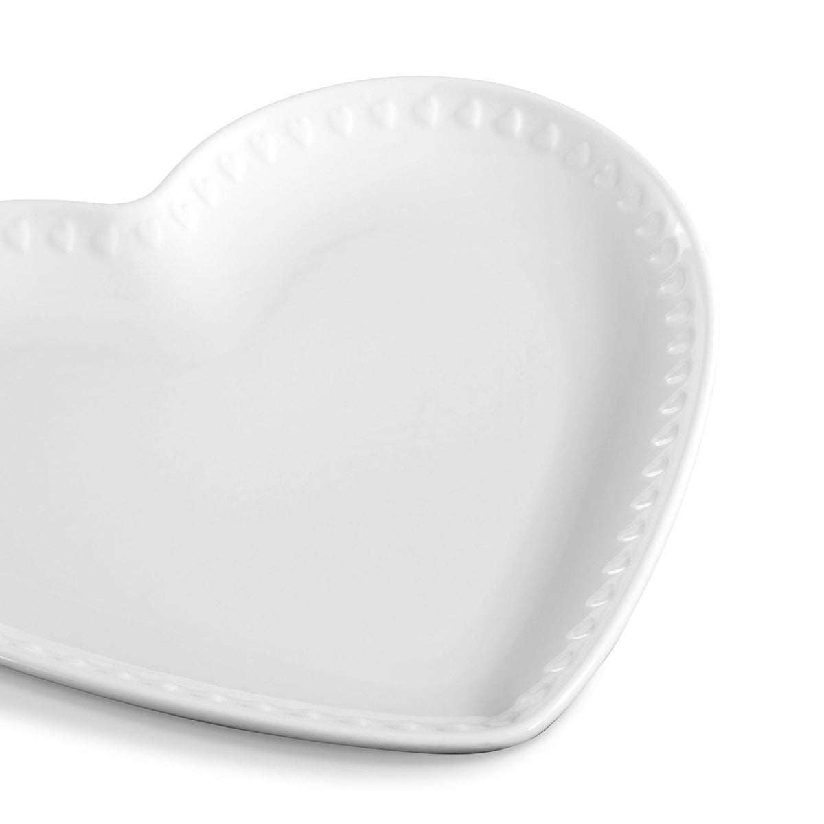 Dusklia - Heart Shaped Set of 4 Side Plates - White