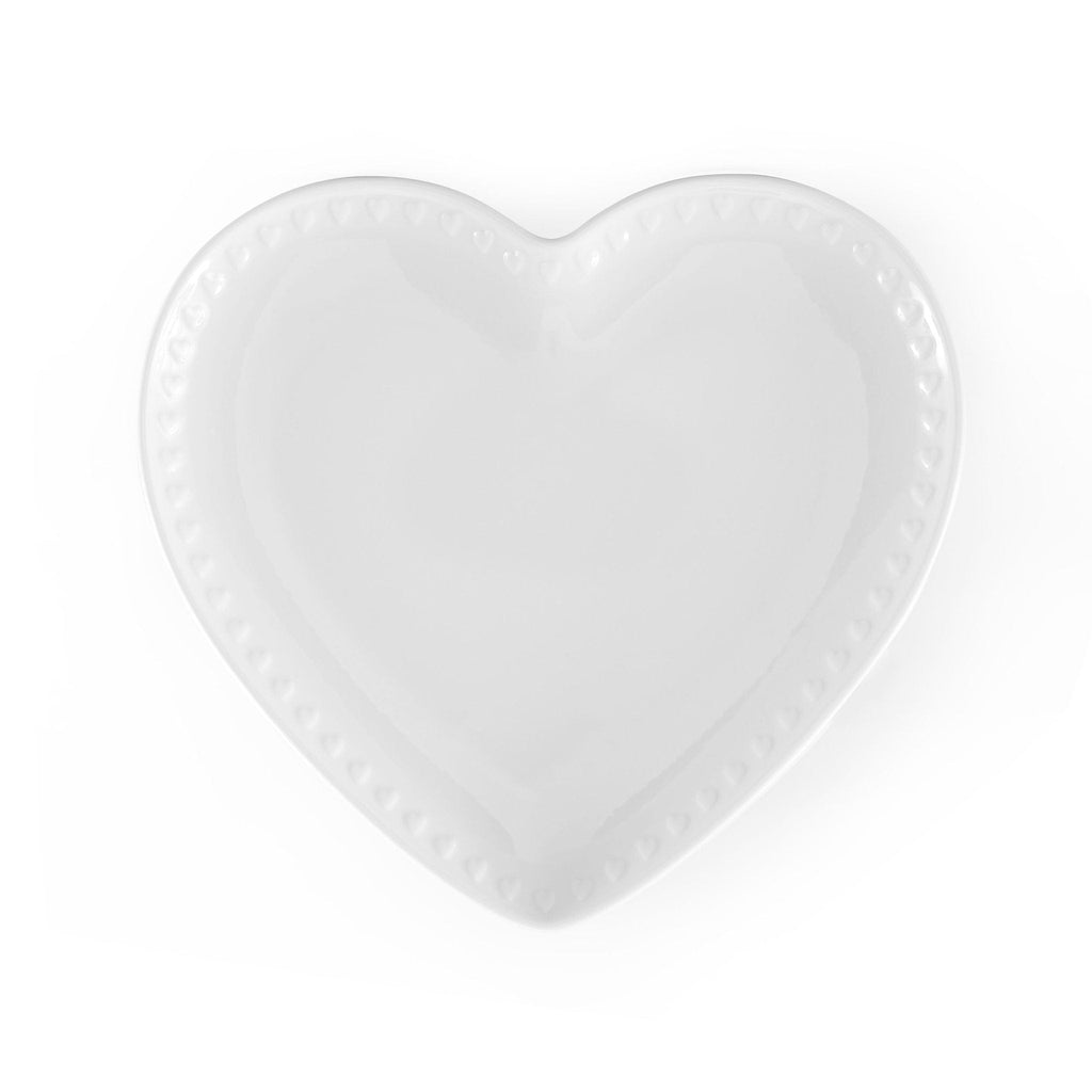 Dusklia - Heart Shaped Set of 4 Side Plates - White