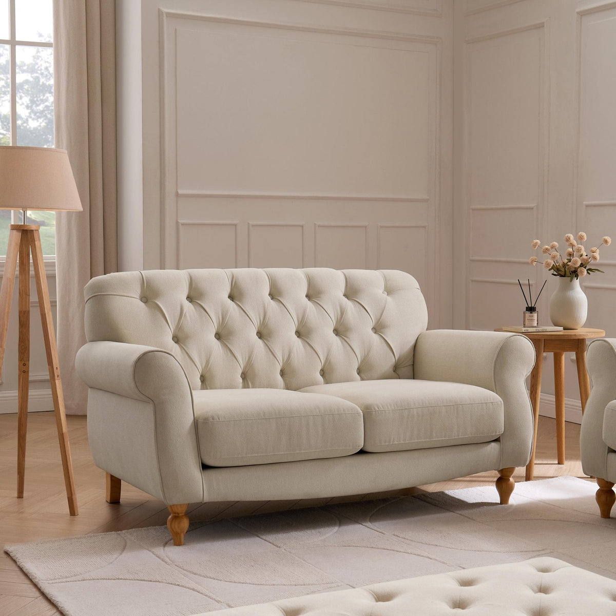 Dusklia - Hebden 2 Seater Sofa - Cream Linen