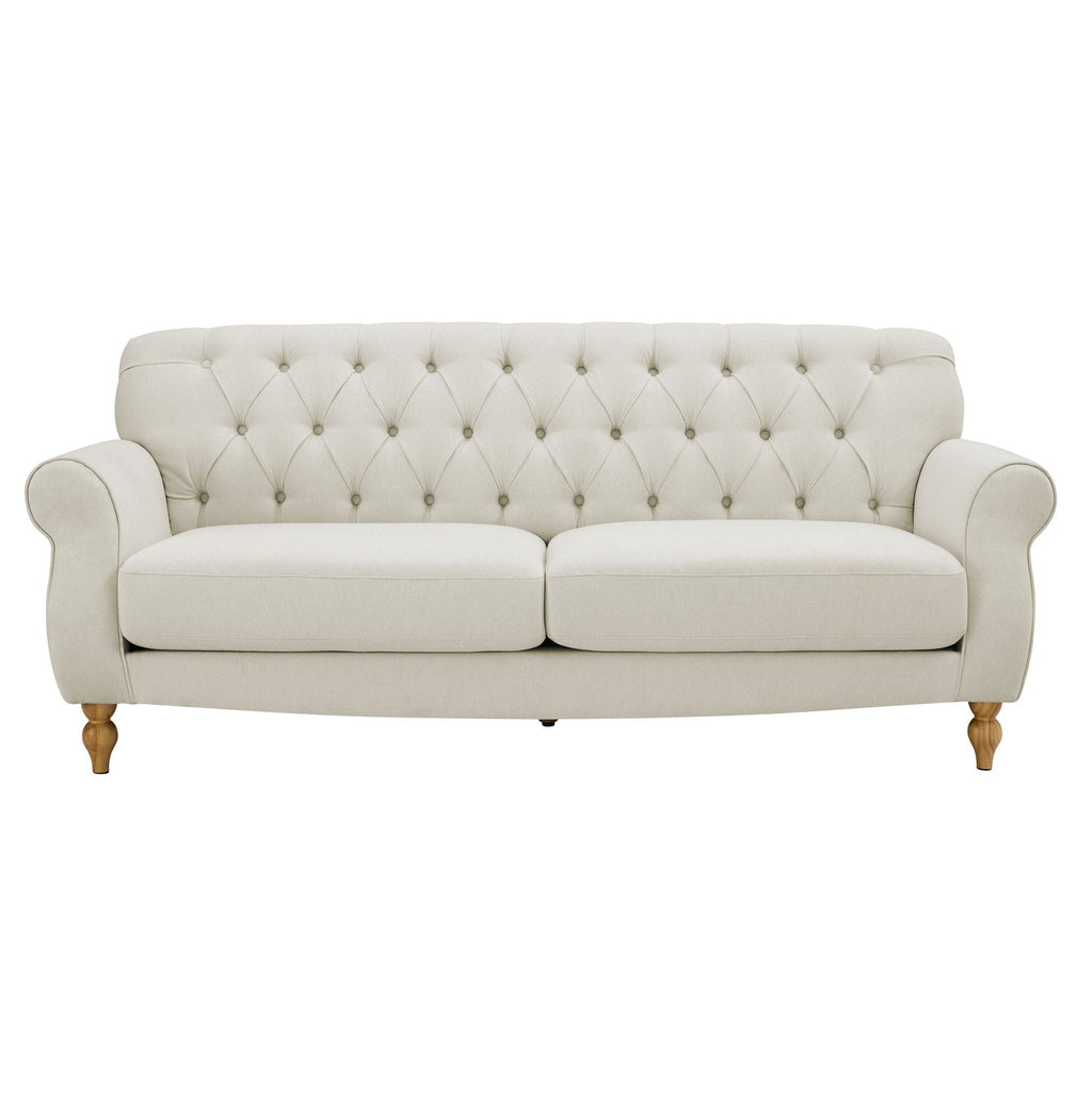 Dusklia - Hebden 3 Seater Sofa - Cream Linen