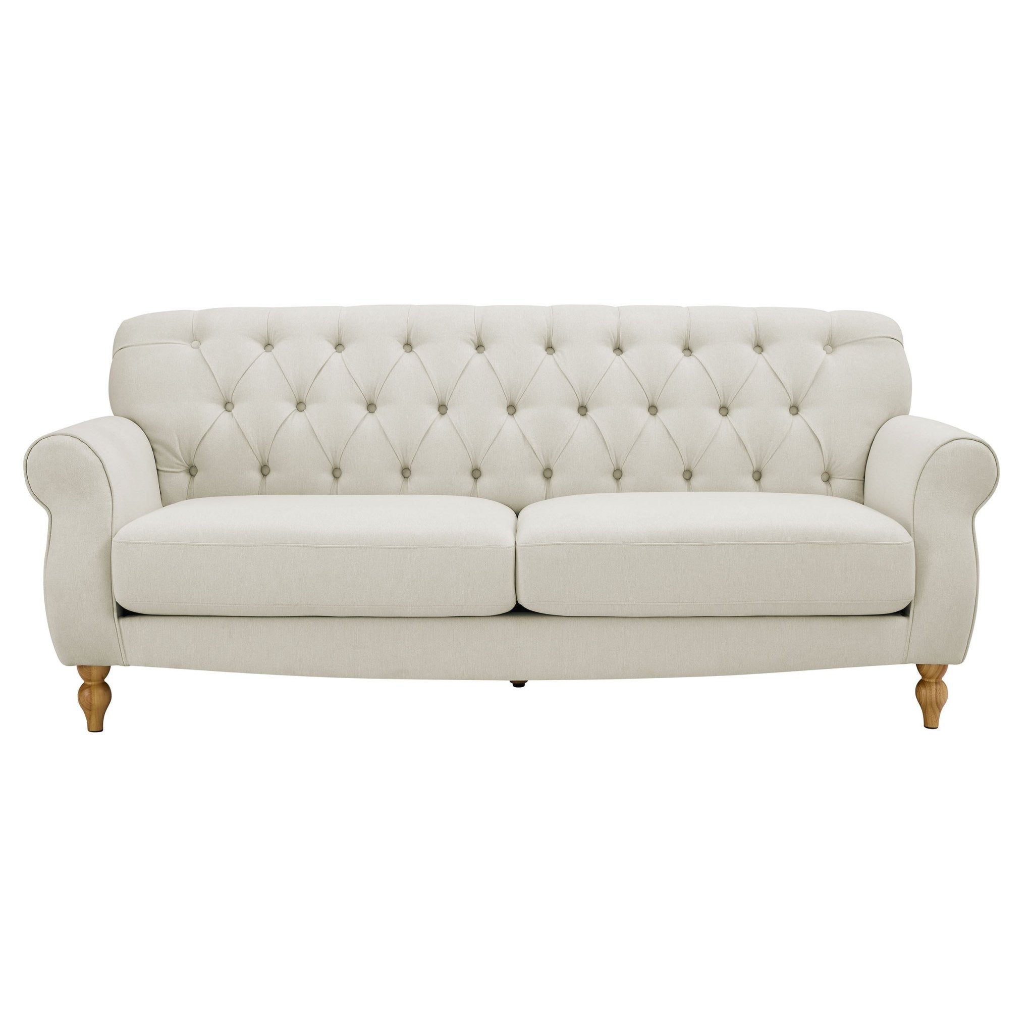 Dusklia - Hebden 3 Seater Sofa - Cream Linen