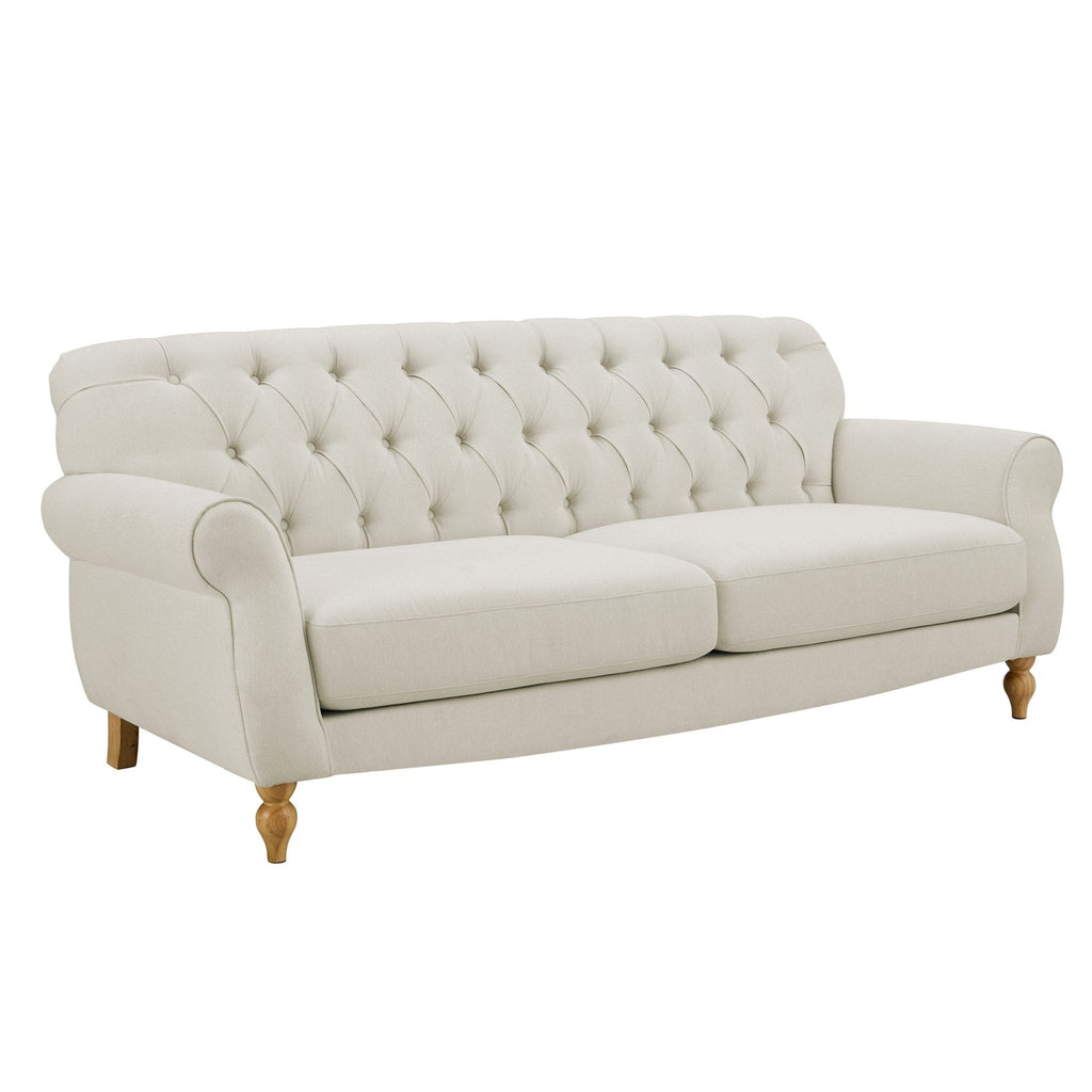 Dusklia - Hebden 3 Seater Sofa - Cream Linen
