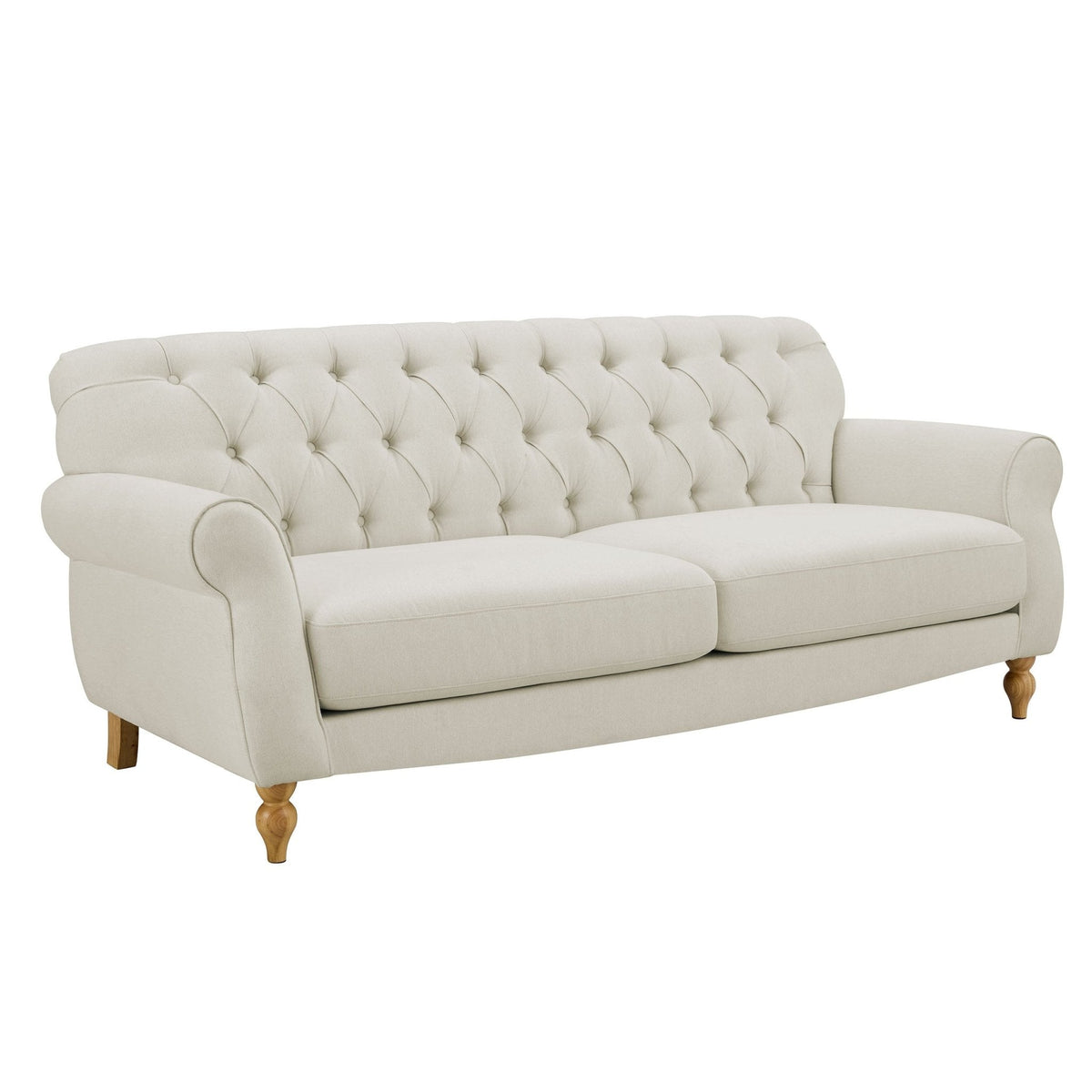 Dusklia - Hebden 3 Seater Sofa - Cream Linen