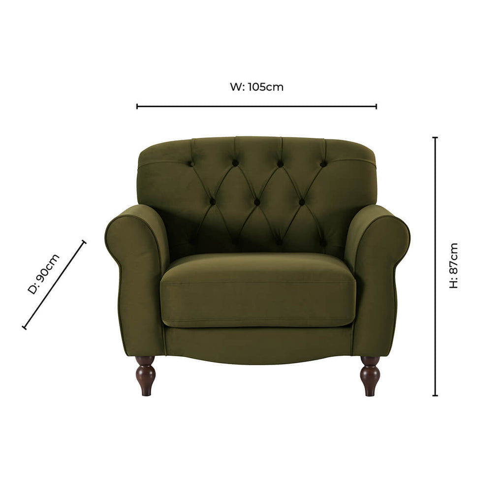 Dusklia - Hebden Armchair - Muted Moss