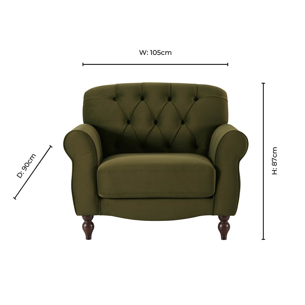 Dusklia - Hebden Armchair - Muted Moss