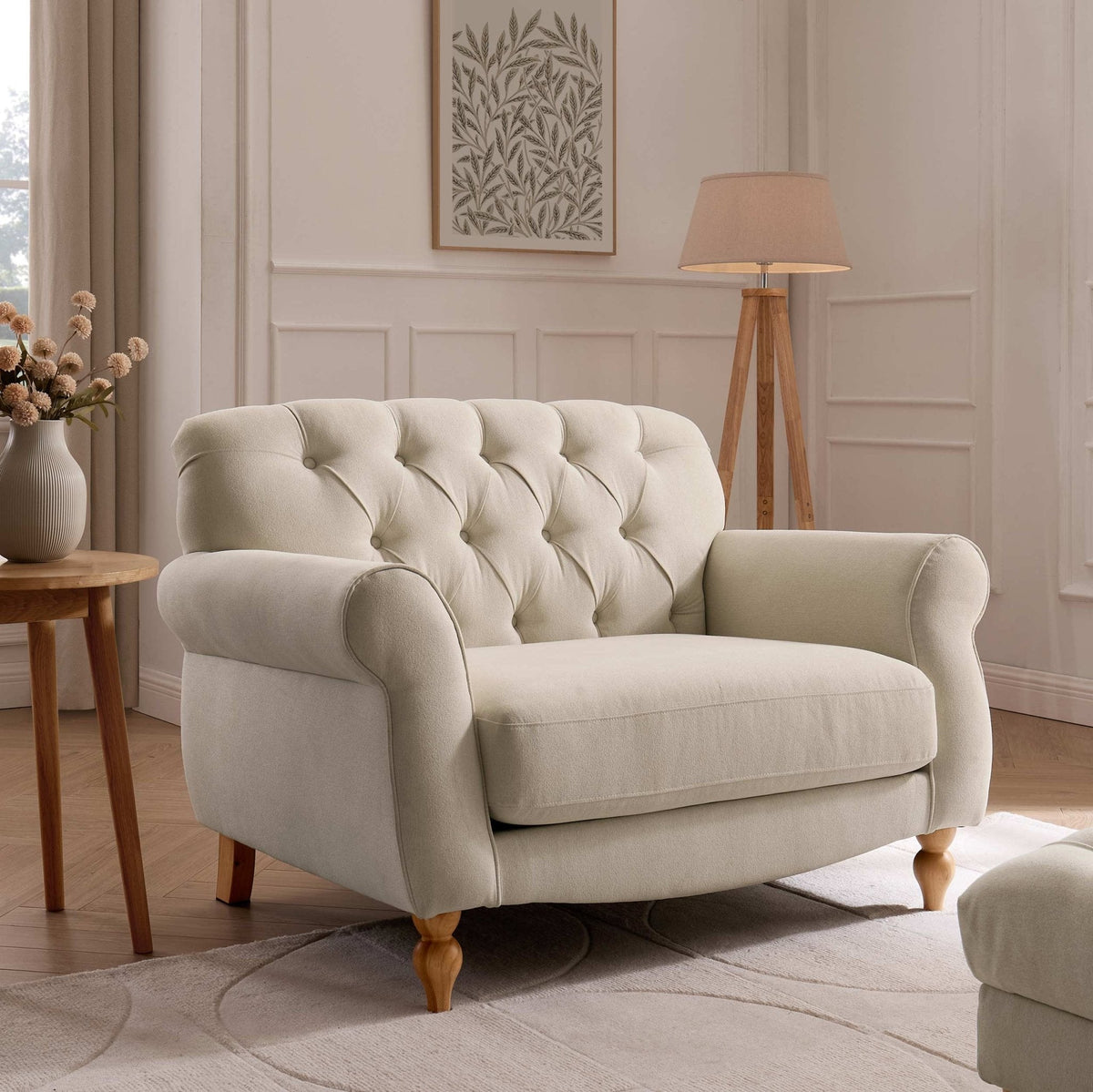 Dusklia - Hebden Loveseat - Cream Linen