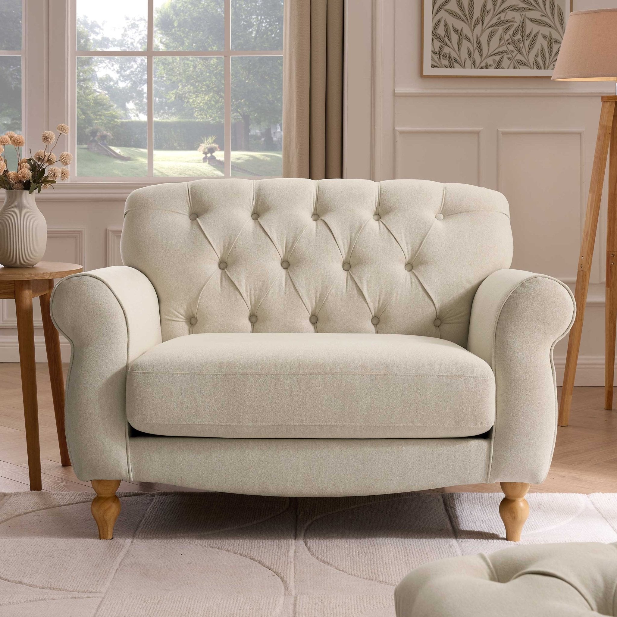 Dusklia - Hebden Loveseat - Cream Linen