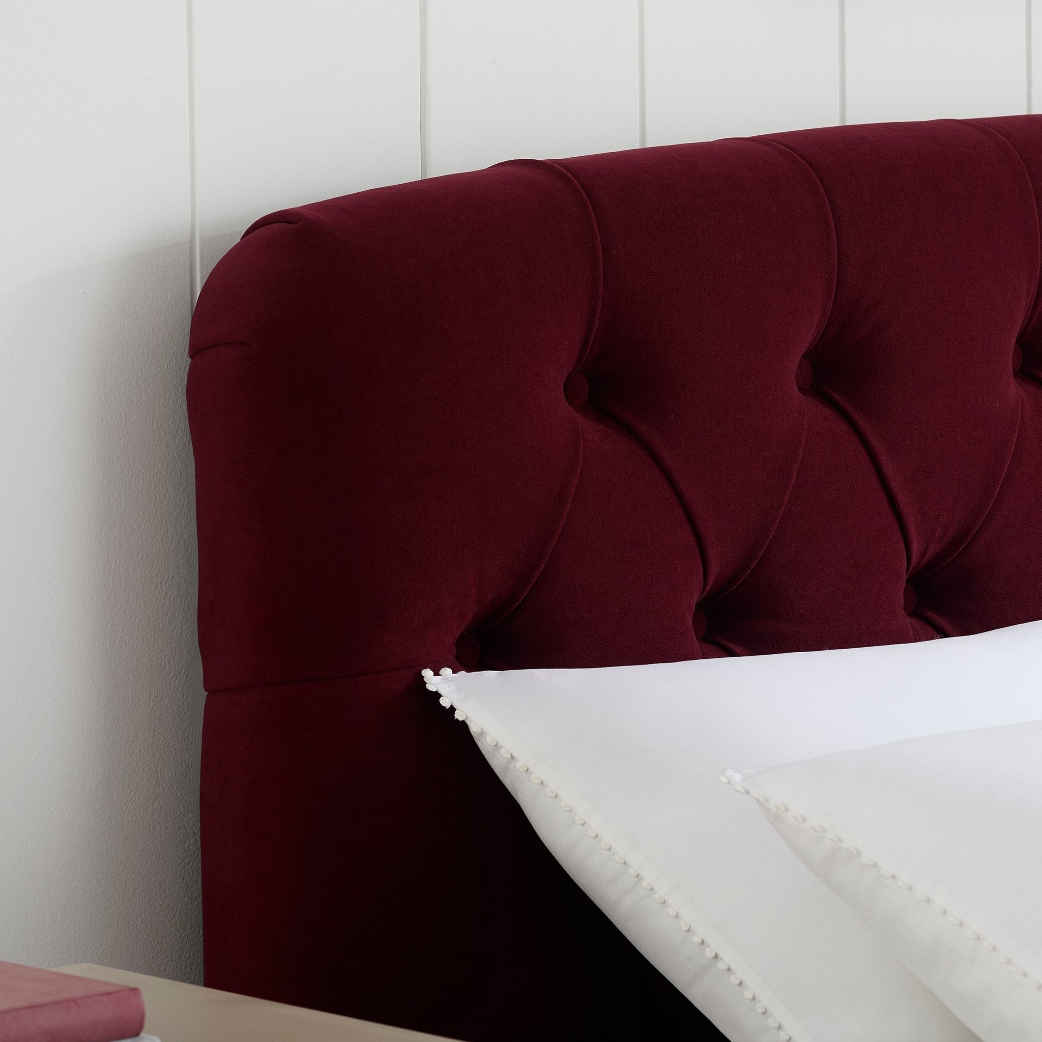 Dusklia - Hebden Ottoman Storage Bed - Berry