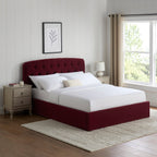 Dusklia - Hebden Ottoman Storage Bed - Berry