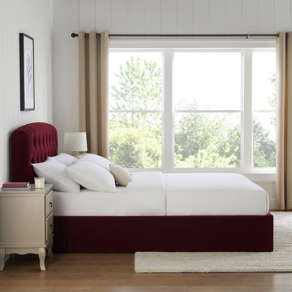 Dusklia - Hebden Ottoman Storage Bed - Berry