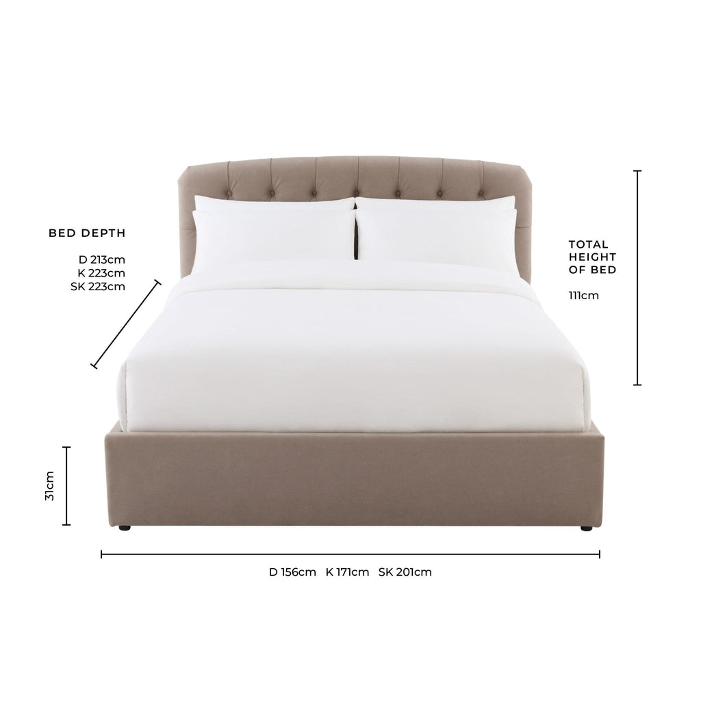 Dusklia - Hebden Ottoman Storage Bed - Berry