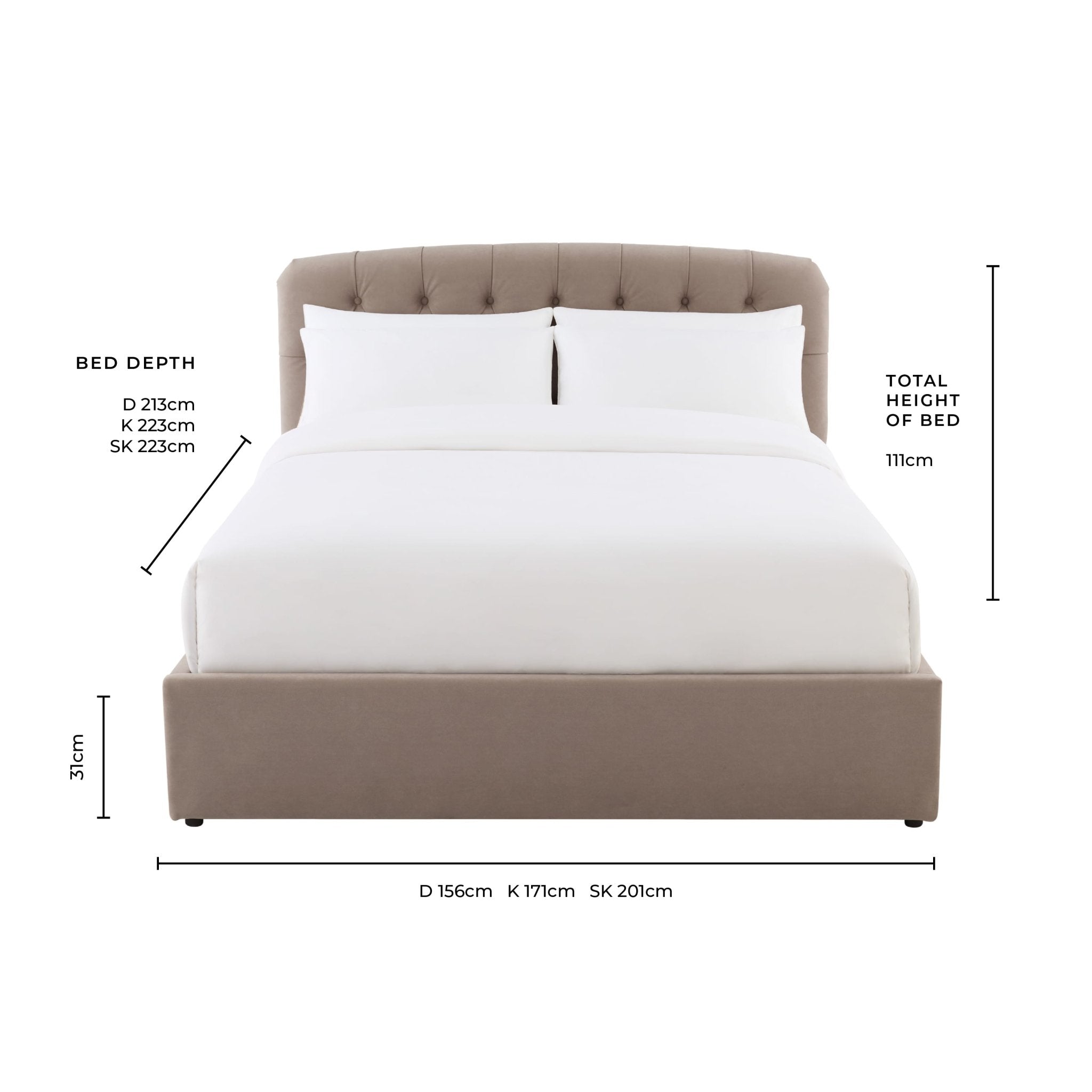 Dusklia - Hebden Ottoman Storage Bed - Berry