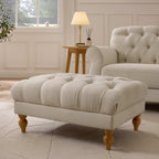Dusklia - Hebden Pouffe - Cream Linen
