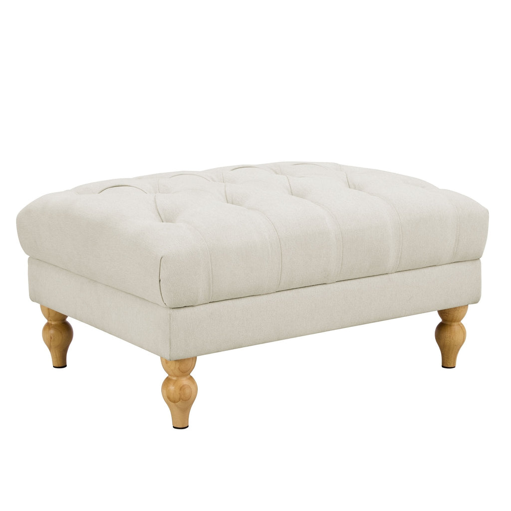 Dusklia - Hebden Pouffe - Cream Linen