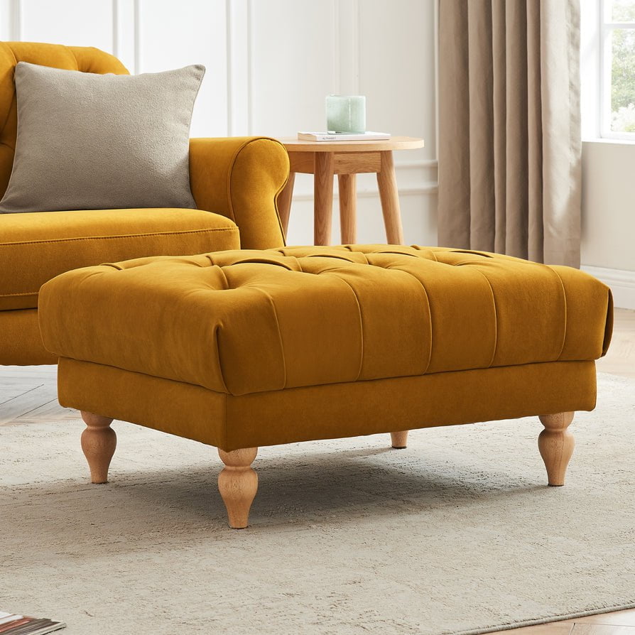 Dusklia - Hebden Pouffe - Mustard
