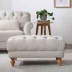 Dusklia - Hebden Pouffe - Natural Stripe
