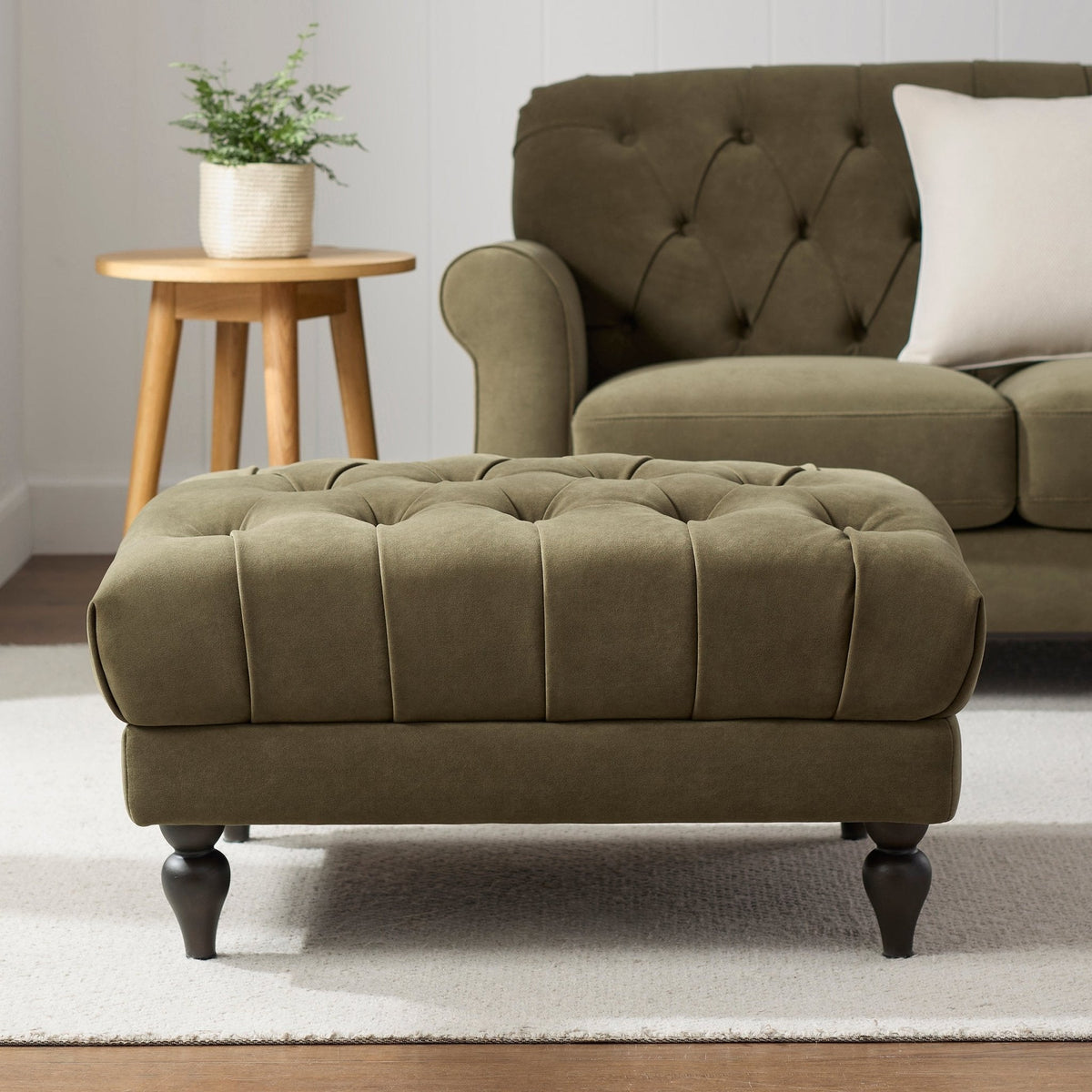 Dusklia - Hebden Pouffe - Olive Green